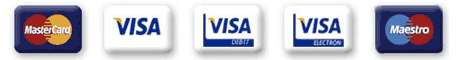 We accept Delta, Mastercard, Solo, Switch, Maestro, Visa and Visa Electron