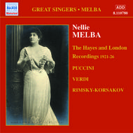 Melba - The 1921 -26 Hayes and London Recordings | Naxos - Historical 8110780