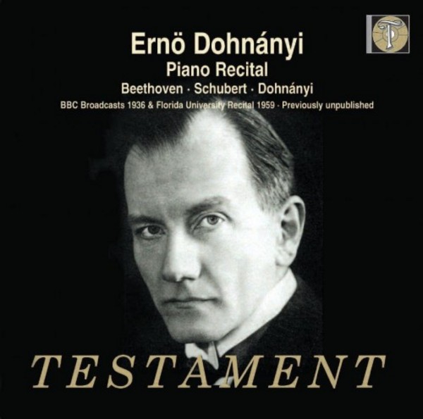 Erno Dohnanyi plays Beethoven, Schubert and Dohnanyi