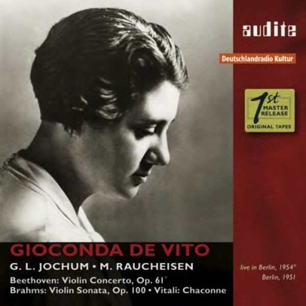 Gioconda de Vito plays Beethoven, Brahms & Vitali | Audite AUDITE95621