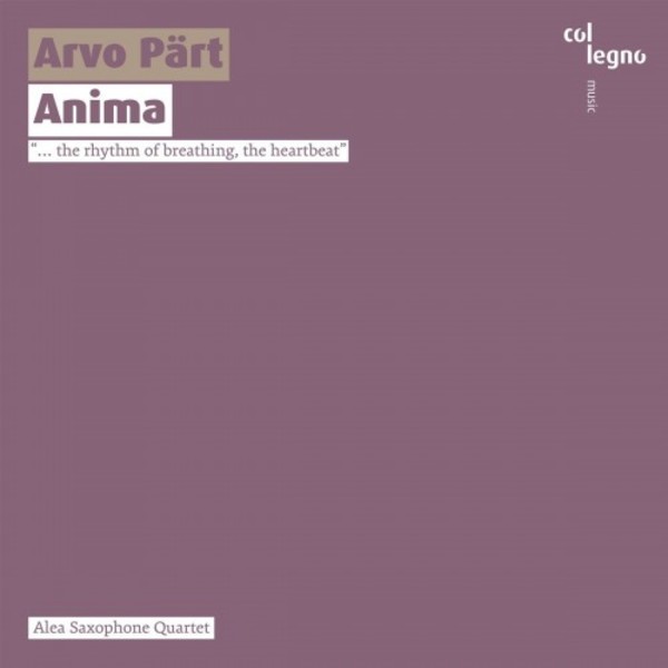 Arvo Part - Anima | Col Legno COL20437