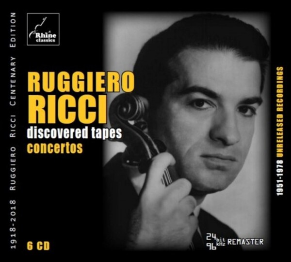 Ruggiero Ricci: Discovered Tapes - Concertos | Rhine Classics RH008