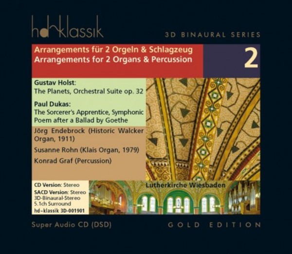 Arrangements for 2 Organs & Percussion: Holst - The Planets; Dukas - The Sorcerers Apprentice | Cybele HDKLASSIK3D001901