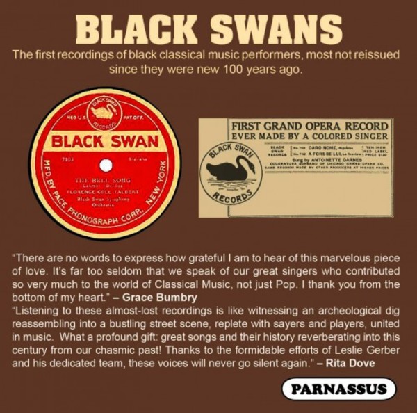 Black Swans: The Earliest African-American Classical Stars 1917-22 | Parnassus PACD96067