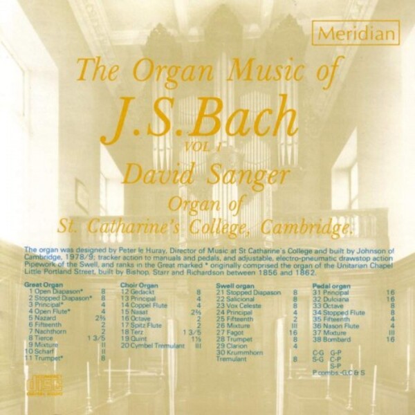 JS Bach - Organ Music Vol.1 | Meridian CDE84081