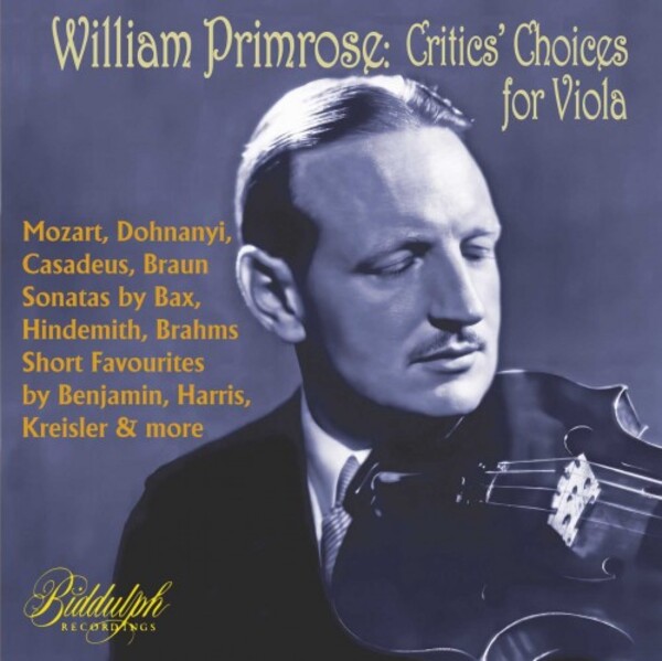 William Primrose: Critics Choices for Viola - Vocalion & Columbia Highlights | Biddulph LAB3058