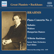 Brahms - Piano Concerto No 2 | Naxos - Historical 8110766