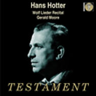 Hans Hotter - Wolf Lieder | Testament SBT1197