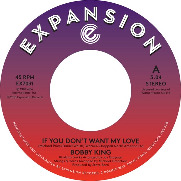 If You Don't Want My Love/Lovers By Night - Bobby King